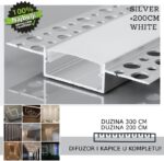 Aluminijumski profil za LED trake 3m – široki, ugradni za Rigips plafone