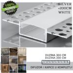 Aluminijumski profil za LED trake 3m – široki, ugradni za Rigips plafone