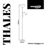 Podna Lampa THALES Zlatna 1xE27 + 1xE14 - Slika 2