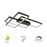LED plafonjera NELA Crna – 65W SQR, sa daljinskim
