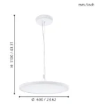 LED visilica EGLO Cerignola-C 33676 RGB+CCT 32W – bela (EGLO Connect) - Slika 3