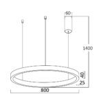 LED Visilica LINA 45W CRNA - Slika 5