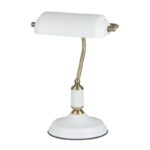 Stona lampa Bankarska – belo/zlatna