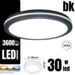 LED Plafonjera WASER 30W 3CCT IP65 3600lm crna