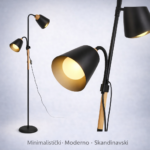Podna Lampa STEWIE-2 Crna 2xE27
