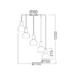 Visilica metal BV05-00012 5xE27 - Slika 4