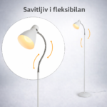 Podna Lampa DION Bela 1xE27