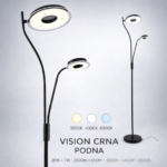 LED Podna Lampa Vision crna 35W 3CCT
