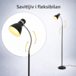 Podna Lampa DION Crna 1xE27