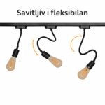Monofazni šinski reflektor – savitljivi (flex) crni