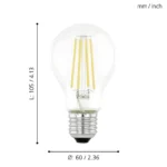 LED filament sijalica sa senzorom dan/noc E27 A60 6W 3000K 11886 EGLO - Slika 3