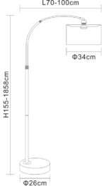 Podna lampa ARETA bela 1×E27 - Slika 2