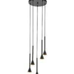 LED visilica CORTADERAS 97606 EGLO 5xGU10 crno zlatna dimabilna