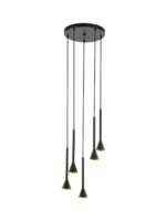 LED visilica CORTADERAS 97606 EGLO 5xGU10 crno zlatna dimabilna