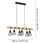 Visilica TOWNSHEND 5 43133 EGLO E27 crno braon drvo - Slika 4