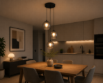 Visilica BELIZA LIGHT-3R MEGGA – 3xE27, sandy grey staklo, crna - Slika 4