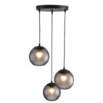 Visilica BELIZA LIGHT-3R MEGGA – 3xE27, sandy grey staklo, crna - Slika 3