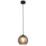Visilica BELIZA LIGHT-1R MEGGA – 1xE27, sandy grey staklo, crna
