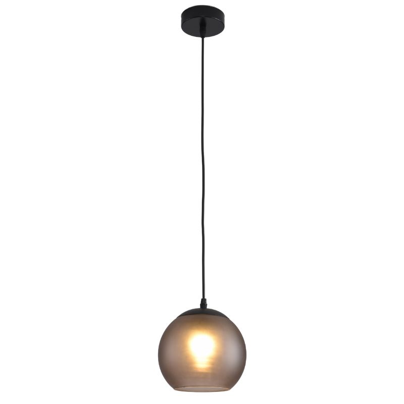 792-014180 Visilica BELIZA LIGHT-1R MEGGA – 1xE27, sandy grey staklo, crna - Slika 1