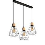 Visilica LAMBA-3L MEGGA – 3xE27, metal i drvo, vintage stil