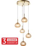 Visilica PRISMA MAP9526-5 109204 MITEA Lighting – 5xG9, staro zlato + amber