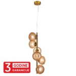 Visilica PRISMA MAP9526-6A 109205 MITEA Lighting – 6xG9, staro zlato + amber