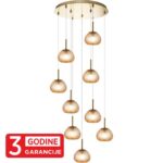 Visilica PRISMA MAP9526-9A 109207 MITEA Lighting – 9xG9, staro zlato + amber