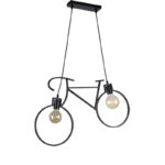 Visilica BICIKLA MEGGA – 2xE27, crna, metalna