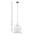Visilica RONDO BK MEGGA – 1xE27, metal i mat belo staklo - Slika 2