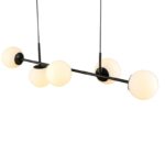 Visilica PEGAZ-5L BK MEGGA – 5xE27, metal i belo staklo - Slika 3