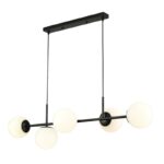 Visilica PEGAZ-5L BK MEGGA – 5xE27, metal i belo staklo