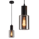 Visilica BILI SMOKE-1R MEGGA – 1xE27, metal i smoke staklo