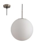 Visilica RONDO SNN MEGGA – 1xE27, metal i mat belo staklo
