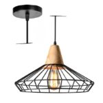 Visilica VESTA MEGGA – 1xE27, metal i drvo, crna