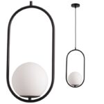 Visilica VEGA BK-1R MEGGA – 1xE27, metal i mat belo staklo