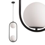 Visilica VEGA BK-2R MEGGA – 2xE27, metal i mat belo staklo