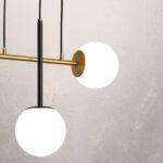 Visilica VEGA-3L MEGGA – 3xE27, metal i mat belo staklo, crno-zlatna - Slika 2