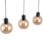 Visilica PRETO-3L MEGGA – 3xE27, metal i amber staklo - Slika 2
