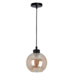 Visilica PRETO-1R MEGGA – 1xE27, metal i amber staklo