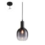 Visilica PACO B-1R MEGGA – 1xE27, metal i crno staklo - Slika 2