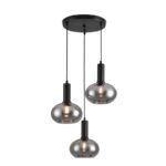 Visilica MAX S-3R MEGGA – 3xE27, metal i smoke staklo