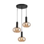 Visilica MAX A-3R MEGGA – 3xE27, metal i amber staklo