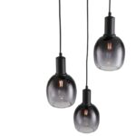 Visilica PACO B-3R MEGGA – 3xE27, metal i crno staklo - Slika 2