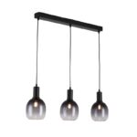 Visilica PACO B-3L MEGGA – 3xE27, metal i crno staklo