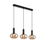 Visilica MAX A-3L MEGGA – 3xE27, metal i amber staklo