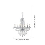 Luster BASILANO 1 EGLO 39099 – Kristalni luster sa E14 grlima, hrom - Slika 3