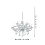 Luster BASILANO 1 EGLO 39103 – Kristalni luster sa E14 grlima, hrom - Slika 5