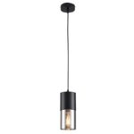 Visilica TRIX-1R MEGGA – 3xE27, smoky staklo, crna