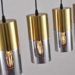 Visilica TRIX-4L MEGGA – 4xE27, zlatna + smoky, metal i staklo - Slika 2