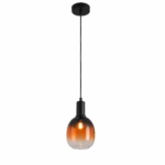 Visilica PACO A-1R MEGGA – 1xE27, metal i amber staklo